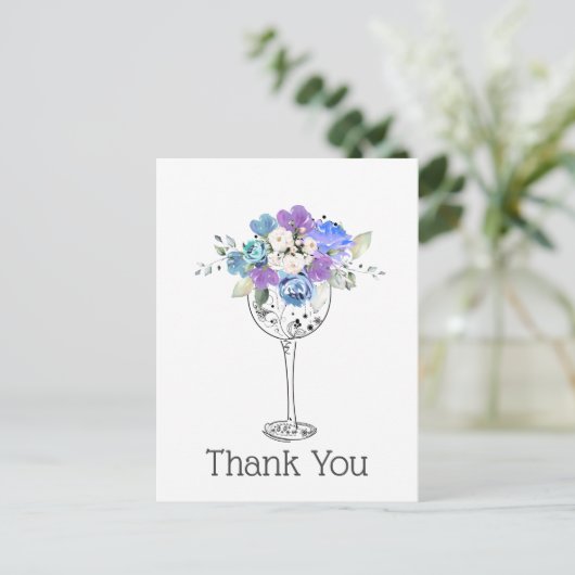 wijn , dank je wel uitnodiging briefkaart (Staand voorkant)