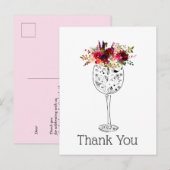 wijn , dank je wel uitnodiging briefkaart (Voorkant / Achterkant)