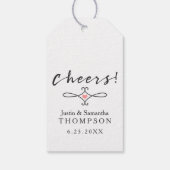 Wijn dank u aangepaste gepersonaliseerde cadeaulabel (Achterkant)