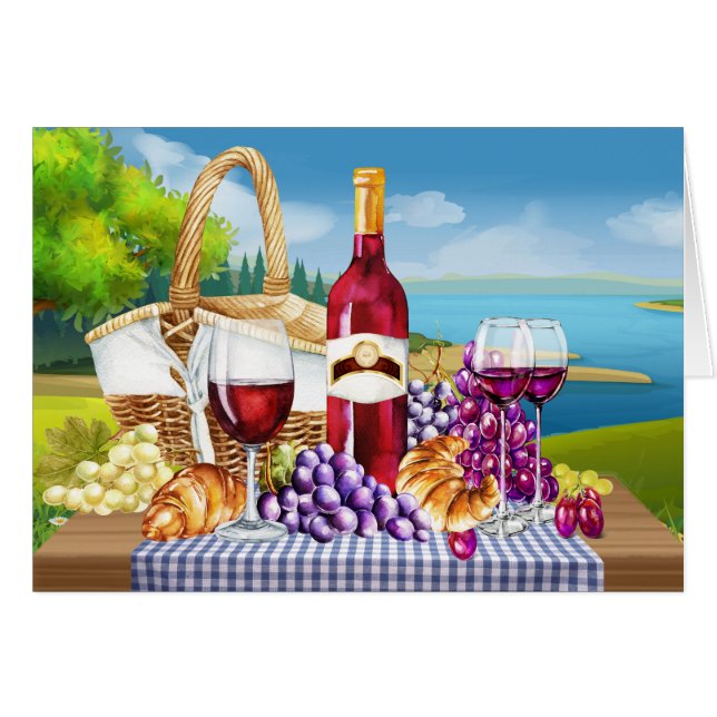 Wijn Dank U, Denkend aan U of Blanco Nota (Voorkant Horizontaal)