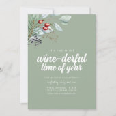 Wijn-derlijke tijd van het jaar feestelijke uitnod kaart (Voorkant)