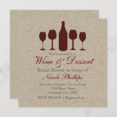 WIJN & Dessert Rustiek ELK EVENEMENT Uitnodigingen (Voorkant / Achterkant)