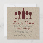 WIJN & Dessert Rustiek ELK EVENEMENT Uitnodigingen (Voorkant)