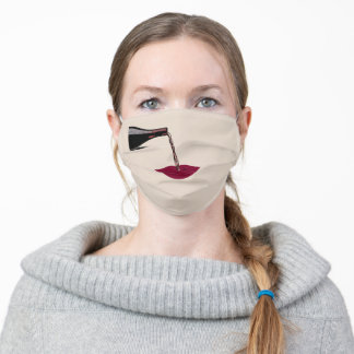 Wijn die in de mond giet Cloth Face Mask Stoffen Mondkapje
