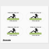 Wijn, Dine & Pijpleiding Ovale Sticker (Vel)