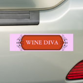 Wijn Diva Bumper Sticker! Bumpersticker (Op auto)