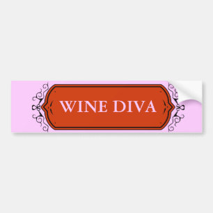 Wijn Diva Bumper Sticker! Bumpersticker