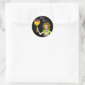 Wijn Diva donker Ronde Sticker (Tas)