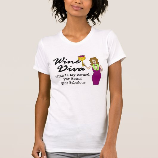 Wijn Diva "Fabulous" T-shirt (Voorkant)