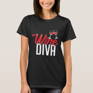 Wijn Diva wijn liefhebber T-shirt