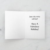 Wijn Diva's "Just The Wine" Fantastische kerst Feestdagen Kaart (Binnen)
