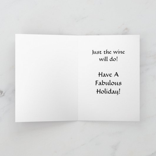 Wijn Diva's "Just The Wine" Fantastische kerst Feestdagen Kaart (Binnen)