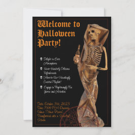 Wijn & Dood Halloween Invitatie Kaart