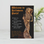 Wijn & Dood Halloween Invitatie Kaart (Staand voorkant)