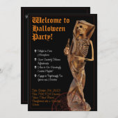 Wijn & Dood Halloween Invitatie Kaart (Voorkant / Achterkant)