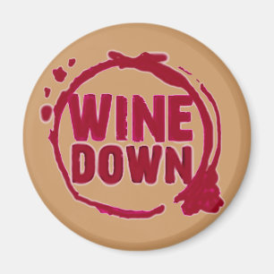 "WIJN DOWN"...ONTWERP VAN WIJNSTAINEN MAGNEET