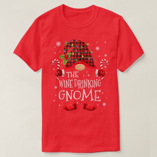 Wijn Drink de Gnome Buffalo-speldenfamilie T-shirt (Design voorkant)