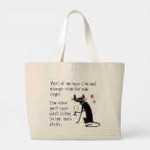 Wijn Drink kat, luister niet naar haar ze is Drink Grote Tote Bag (Achterkant)