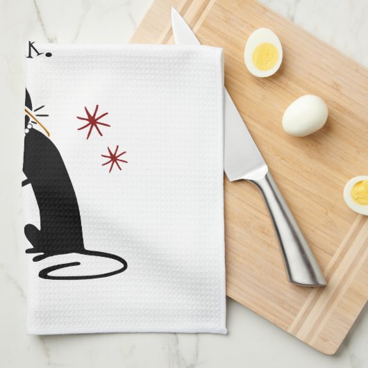 Wijn Drink kat, luister niet naar haar ze is Drink Theedoek (Quarter Fold)