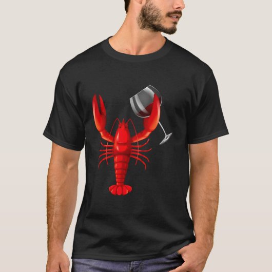 Wijn Drink kreeft Rode langoesten Wijn T-shirt (Voorkant)