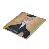 Wijn Drink Man keramische tegel Tegeltje (Zijkant)