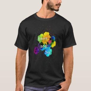 Wijn Drink regenboogverf T-shirt
