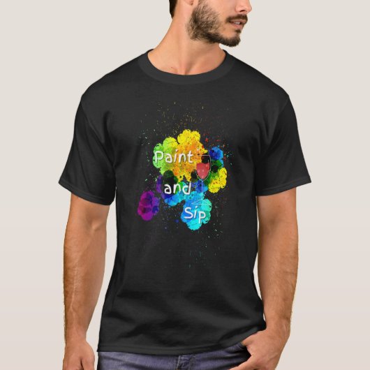 Wijn Drink regenboogverf T-shirt (Voorkant)