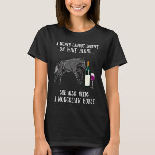 Wijn drinken en Mongoolse paardrijden T-shirt