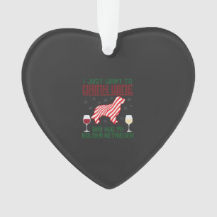 Wijn drinken knuffel Golden Retriever Kerstmis Ornament