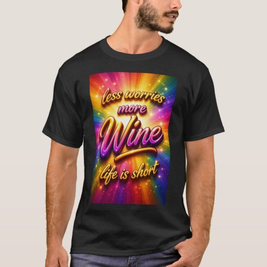 Wijn drinken t-shirt (Voorkant)