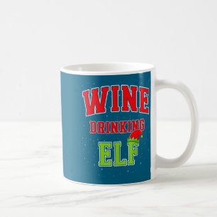 Wijn drinkende Elf Kerstmis Familie Matching Groep Koffiemok