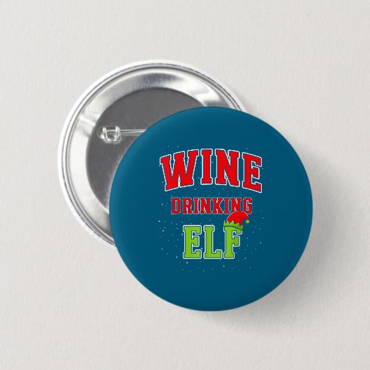 Wijn drinkende Elf Kerstmis Familie Matching Groep Ronde Button 5,7 Cm (Voorkant /achterkant)