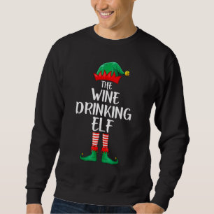 Wijn drinkende Elf Matching Groep Grappige Familie Trui