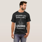 Wijn drinker Backgammon T-shirt (Voorkant volledig)