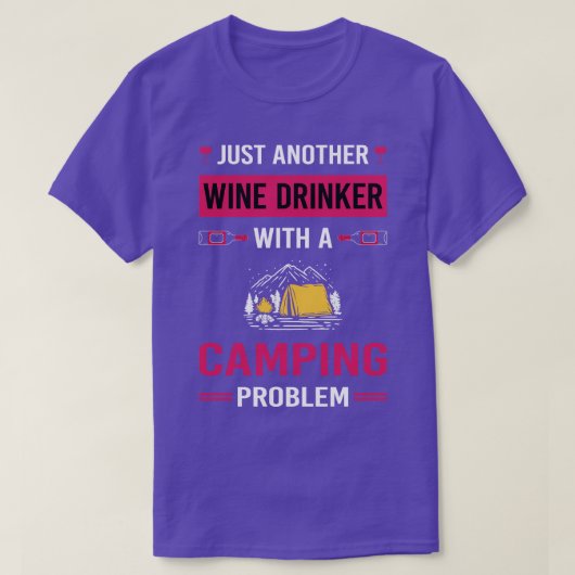 Wijn Drinker Camping Camper T-shirt (Design voorkant)