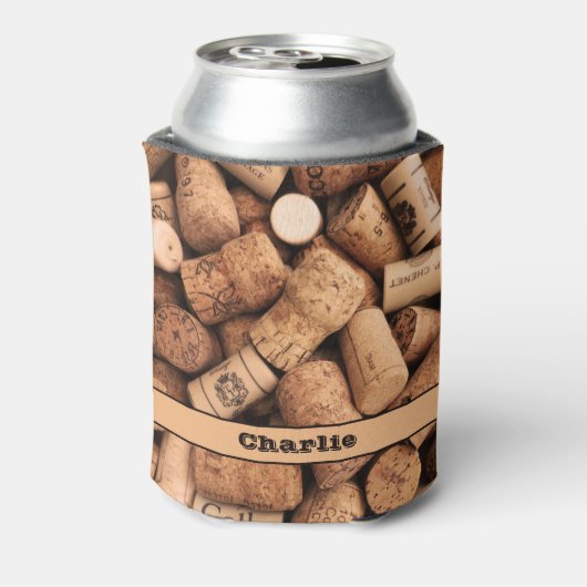 Wijn Drinker Corks Texture Vineyard Blikjeskoeler (Blikje Achterkant)