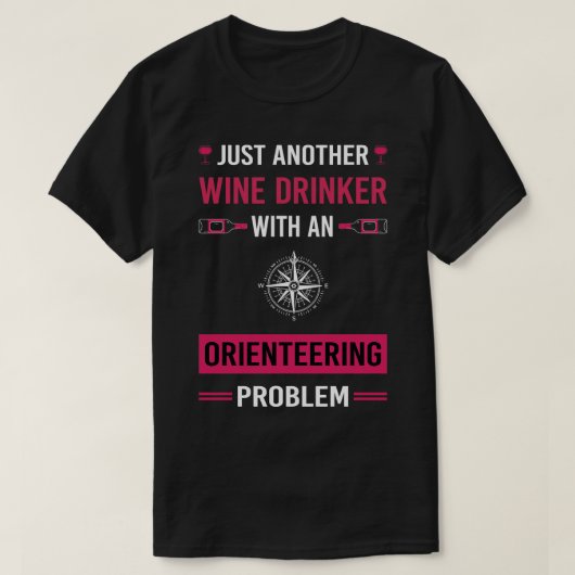 Wijn Drinker Orienteering Navigatie T-shirt (Design voorkant)