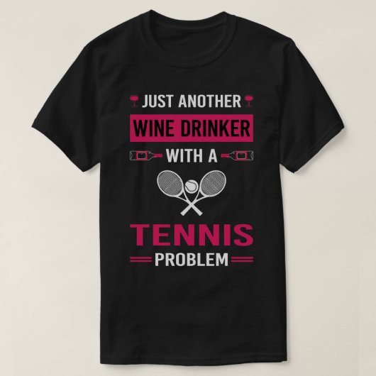 Wijn Drinker Tennis T-shirt (Design voorkant)