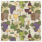 Wijn Drinker Vineyard Grapes Vine Leaves Pattern Stof (Close Up)