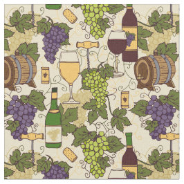 Wijn Drinker Vineyard Grapes Vine Leaves Pattern Stof