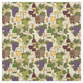 Wijn Drinker Vineyard Grapes Vine Leaves Pattern Stof