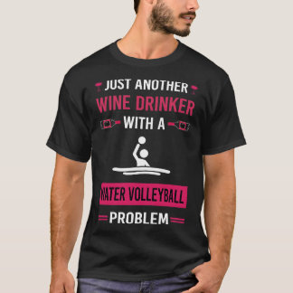Wijn Drinker Water Volleybal T-shirt
