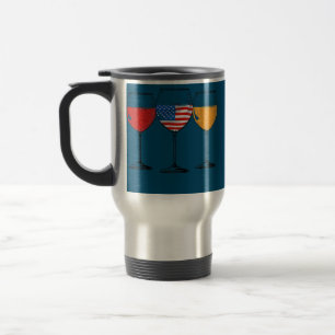 Wijn drinkglazen 4 juli Amerikaanse vlag Reisbeker