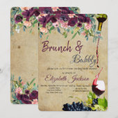 Wijn, Druiven, Bloemen Brunch & Bubbly Kaart (Voorkant / Achterkant)