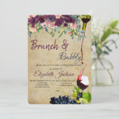 Wijn,Druiven,Bloemen Brunch & Mousserende wijn Kaart (Staand voorkant)