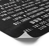 Wijn & Druiven, Chalkboard Wijnbar/Wijnmakerij Adv Poster (Hoek)