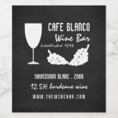 Wijn & Druiven, Chalkboard Wijnbar/Wijnmakerij Wijn Etiket (Enkel label)