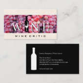 Wijn | Druiven | Fles en glas Visitekaartje (Voorkant / Achterkant)