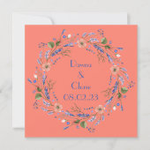 Wijn Druiven Gepersonaliseerde Bloemen Roze Oranje Kaart (Voorkant)