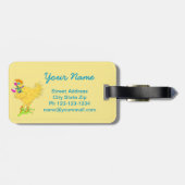 Wijn een beetje chick Power Whimsy Yellow Bagagelabel (Achterkant horizontaal)